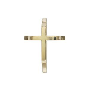 Σταυρός ανδρικός σε κίτρινο χρυσό Κ14 πλακέ μικρός 